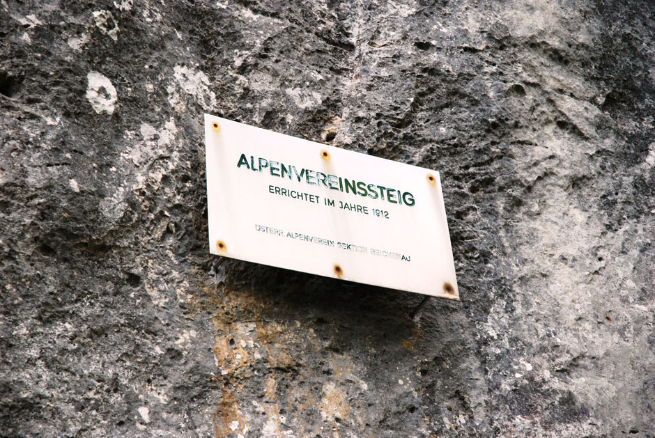 Tafel Alpenvereinssteig