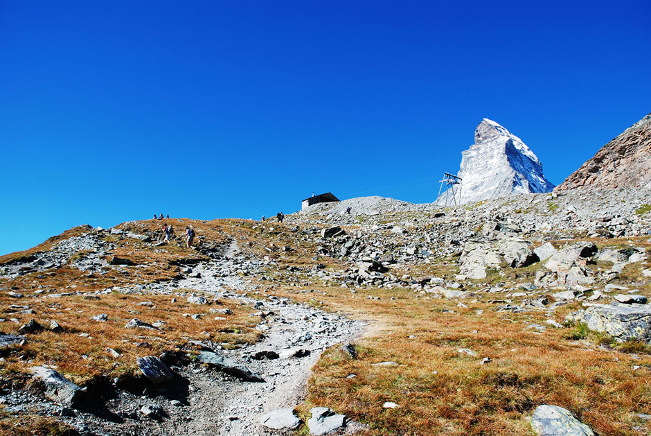 Weg zur Hörnlihütte, mit Matterhorn