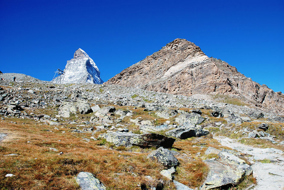 Weg zur Hörnlihütte, mit Matterhorn