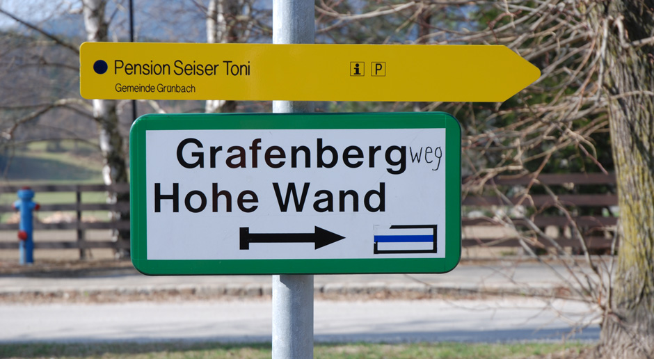 Wegweiser Grafenbergweg