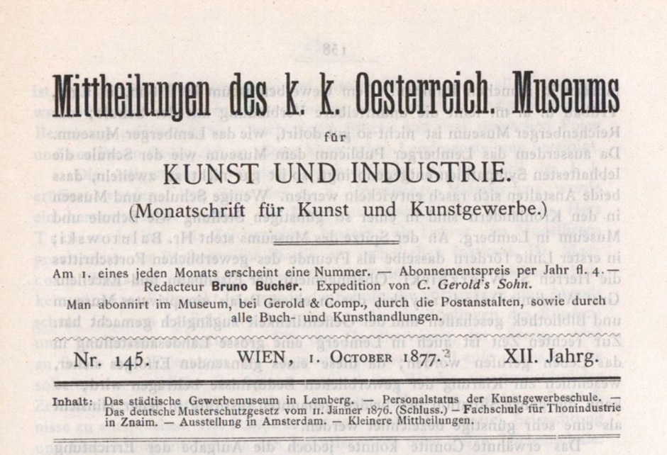 Monatsschrift für Kunst & Kunstgewerbe vom 1.10.1877; Seite 157