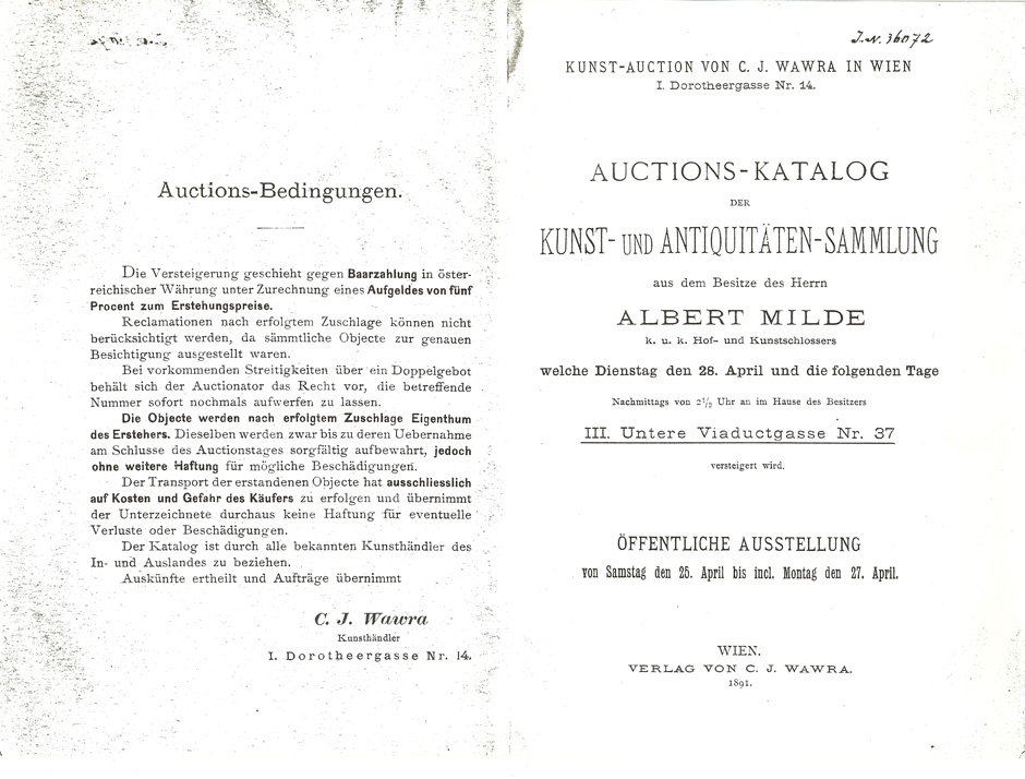 Auktions-Katalog Titelblatt