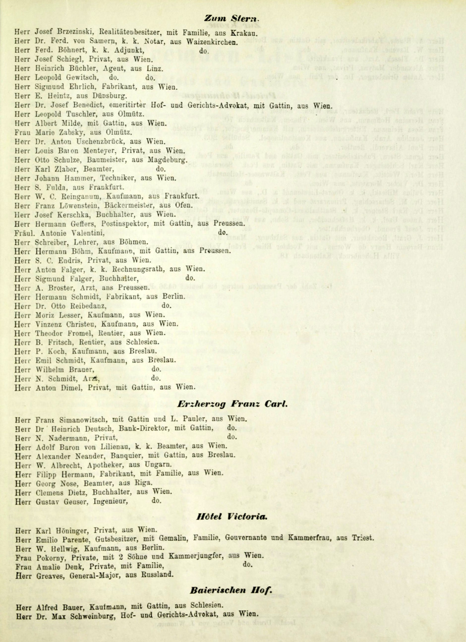 Archivbild 2: Ischler Cur-Liste, Donnerstag, den 11. September 1873  Seite 5