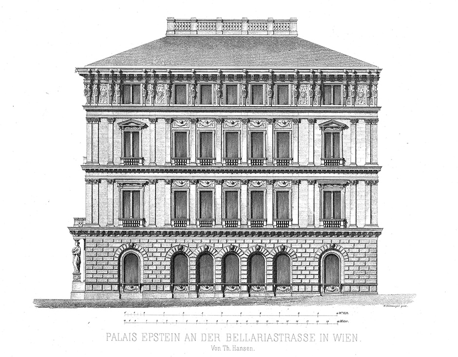 Archivbild 2: Palais Epstein an der Bellariastraße in Wien; von k. k. Oberbaurates Theophil von Hansen