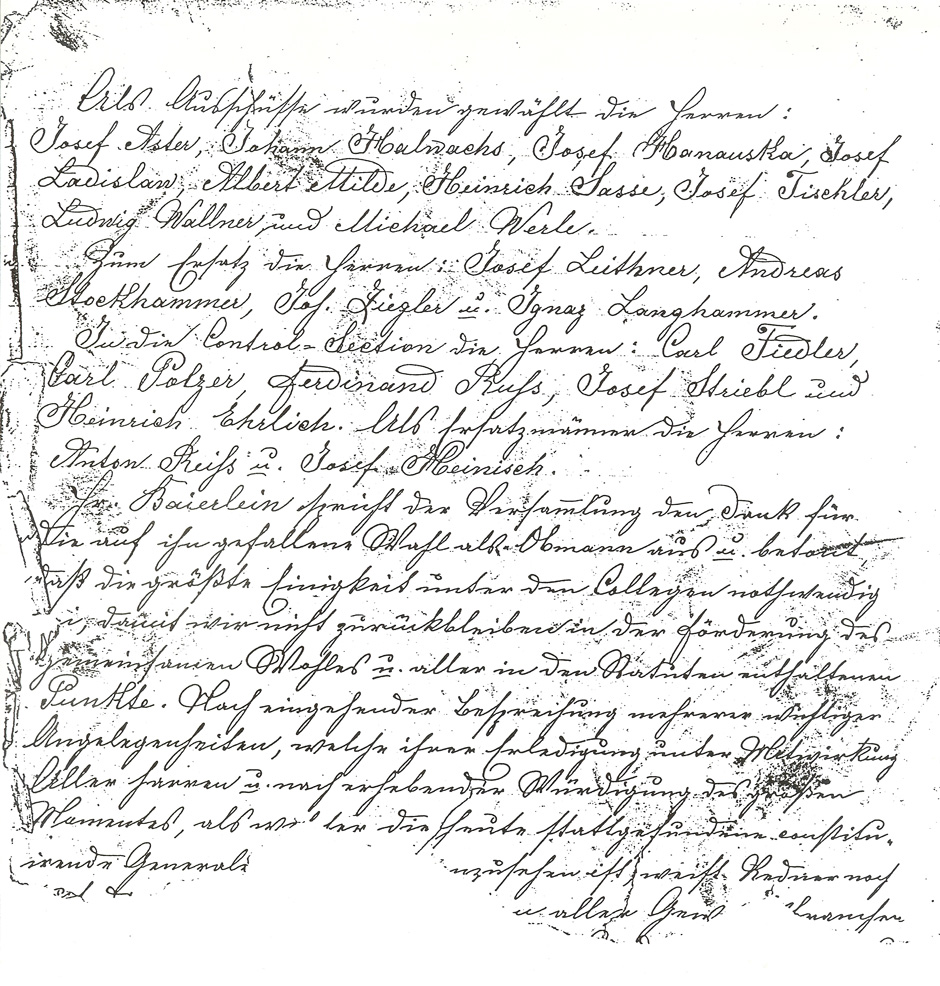 Archivbild: Fragment einer Niederschrift