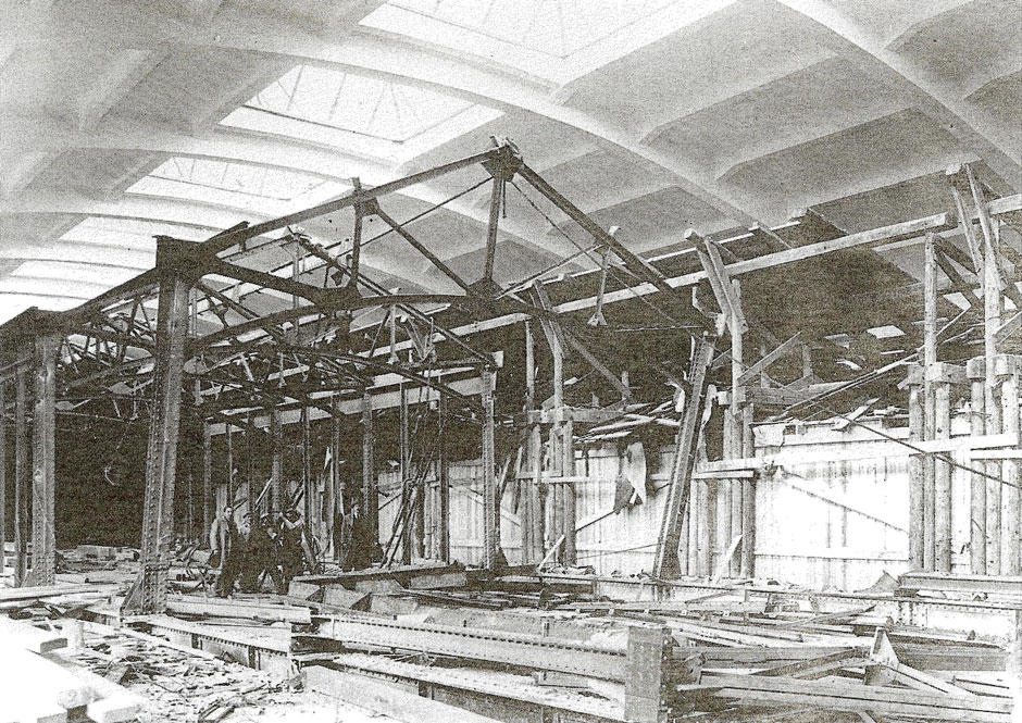 Archivbild: Abbruch der Verbindungsbrücke der Markthallen, 1933