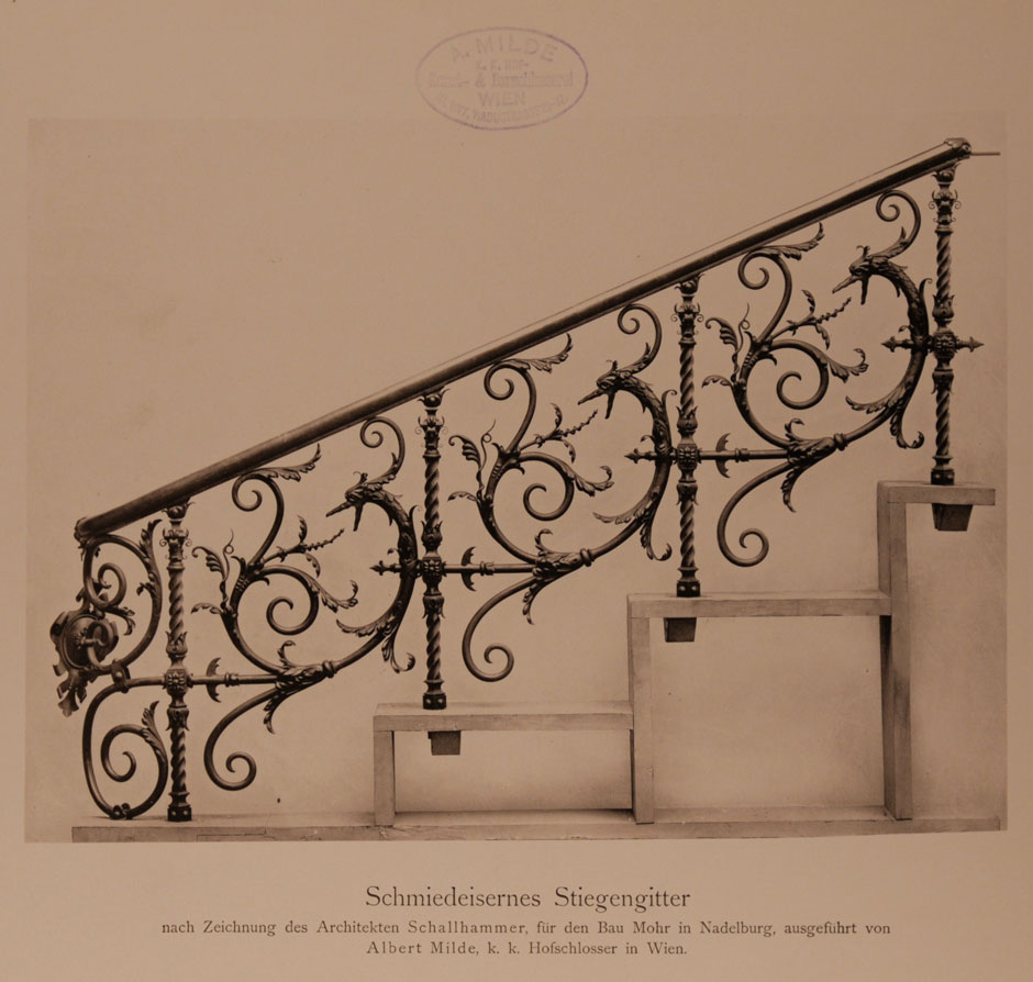 Archivbild: Villa Mohr, schmiedeeisernes Stiegengitter