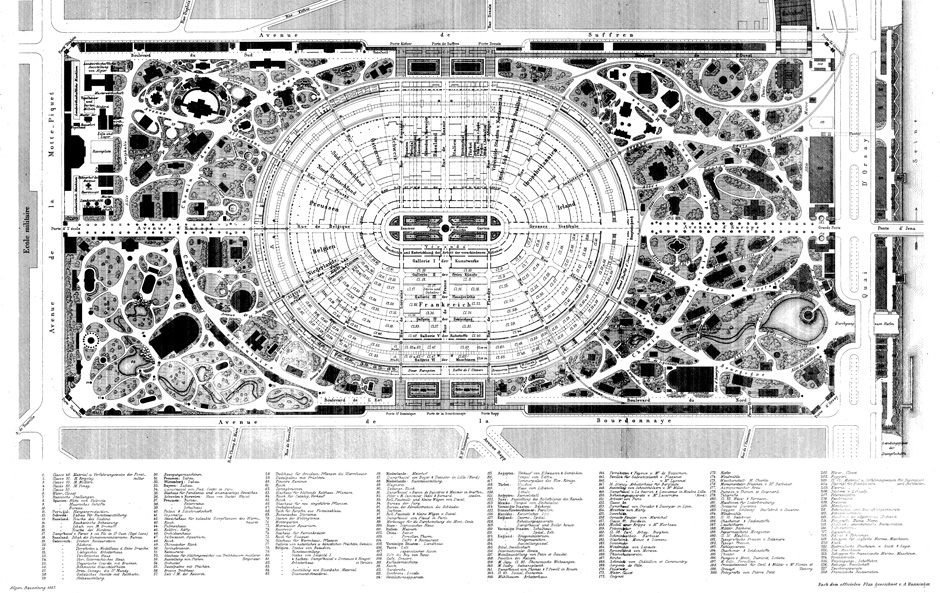 Archivbild 2: Übersichtsplan mit Parkanlage der Internationalen Ausstellung zu Paris 1867
