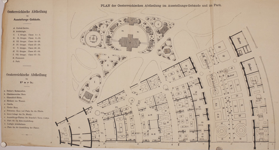 Archivbild 3: Österreichische Abteilung im Ausstellunggebäude und im Park der Internationalen Ausstellung zu Paris 1867