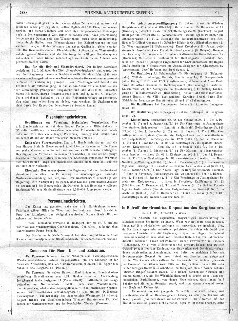 Wiener Bauindustrie-Zeitung 1888-89; Seite 91