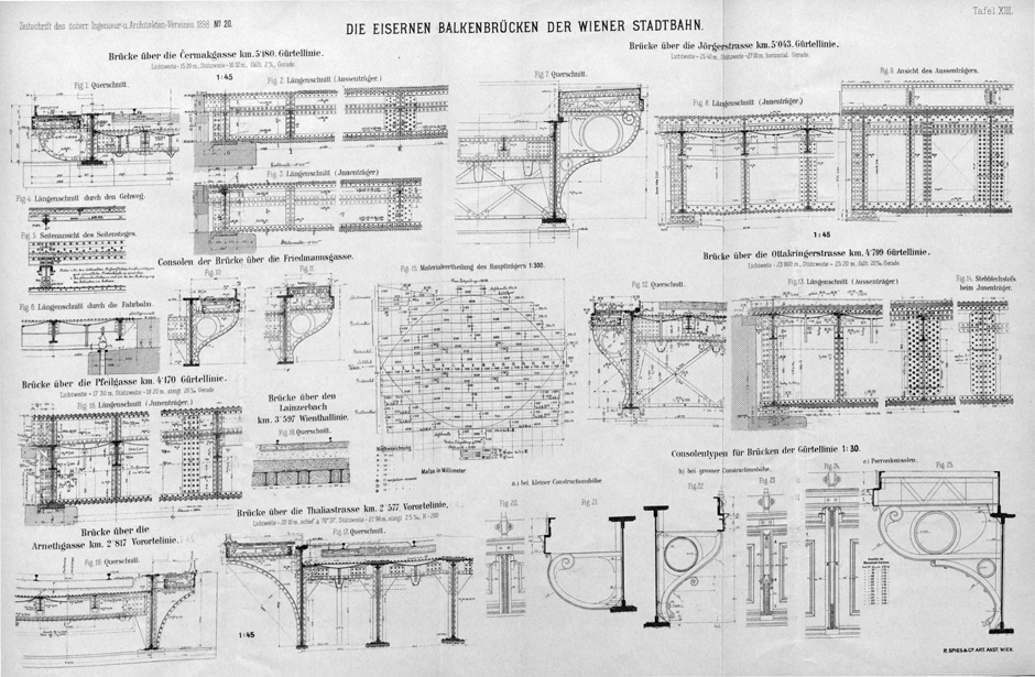Archivbild 3: Konstruktionsdetais der Balkenbrücken