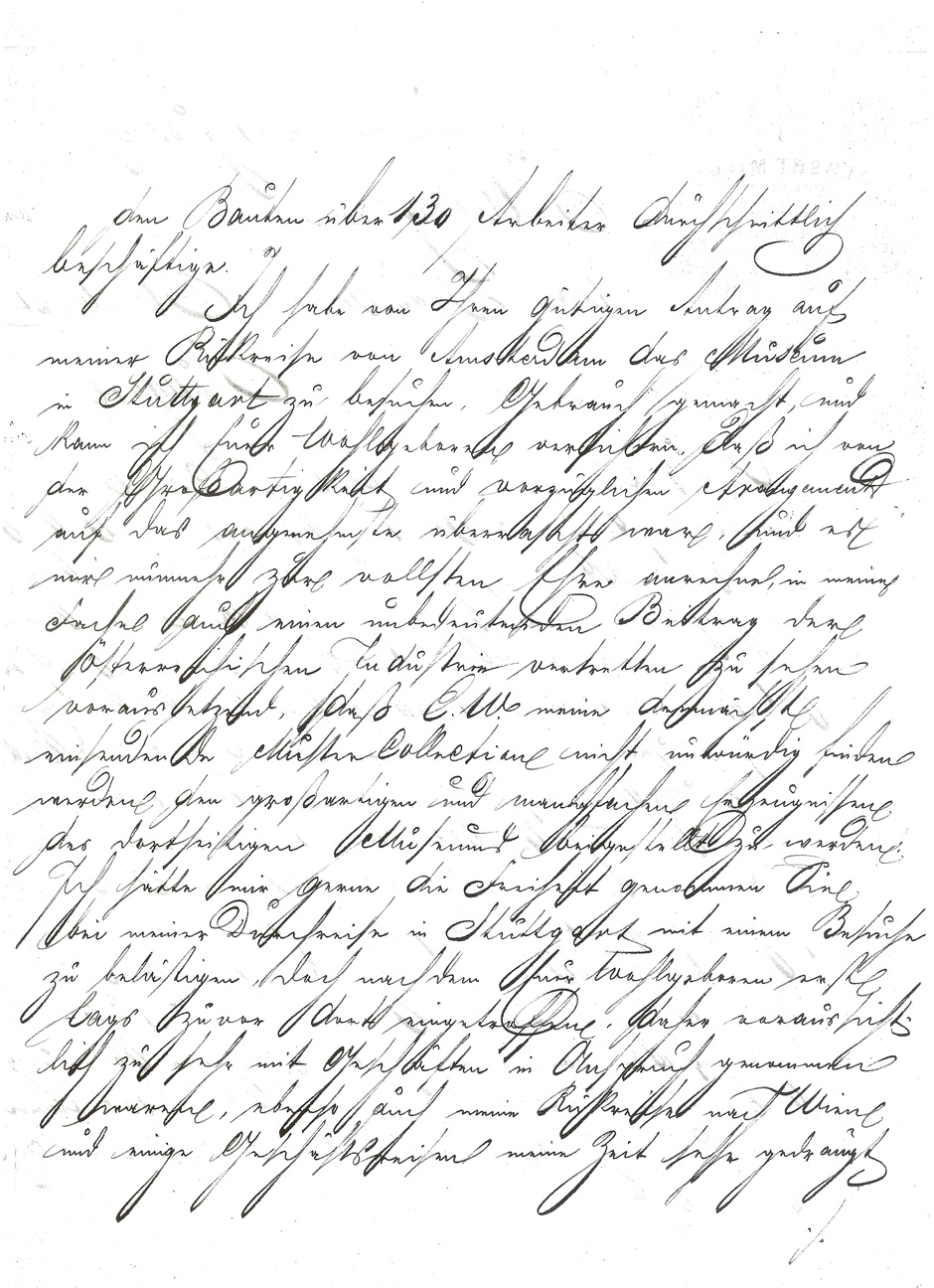 Archivbild: Brief an den Präsidenten der damaligen Zentralstelle für Gewerbe und Handel in Stuttgart Seite 2