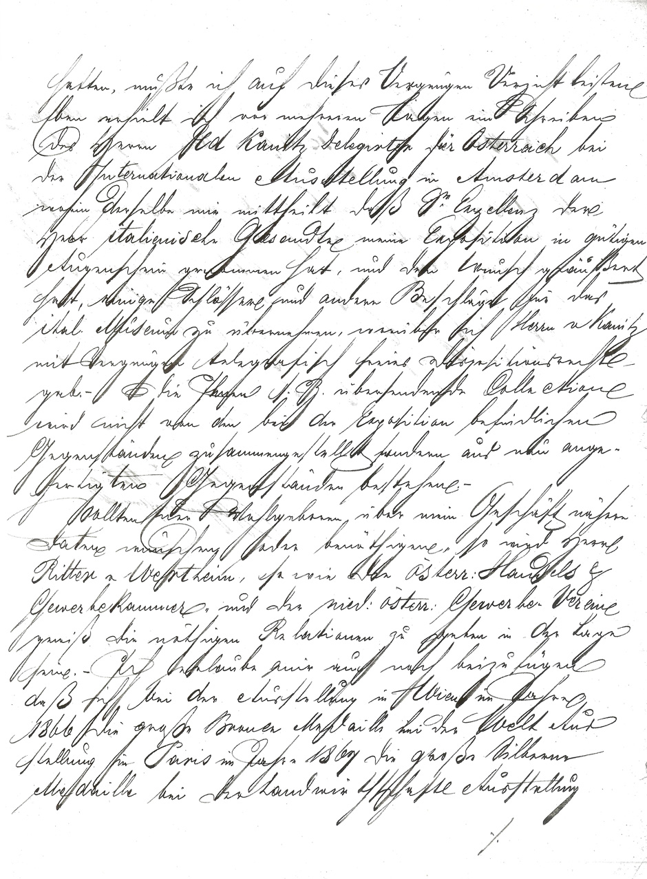Archivbild: Brief an den Präsidenten der damaligen Zentralstelle für Gewerbe und Handel in Stuttgart Seite 3