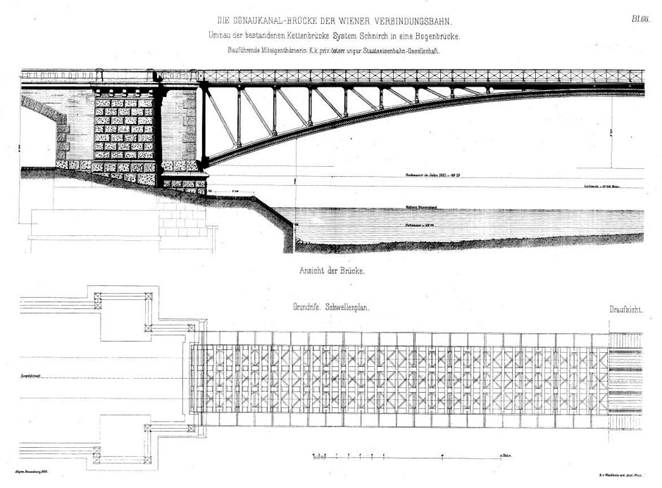 Archivbild: Donaukanal-Brücke der Wiener Verbindungsbahn von 1884 bis 1945