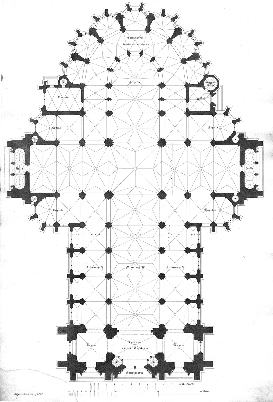Archivbild 2: Grundriss der Votivkirche in Wien
